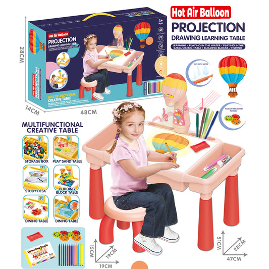 Hot air ballon projection drawing learning table