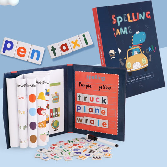 Kids fun book clip magnetic word spelling English Learning game
