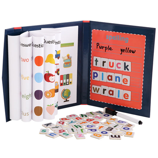 Kids fun book clip magnetic word spelling English Learning game